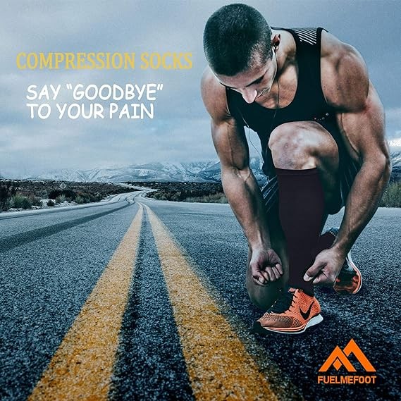 FuelMeFoot 3 Pack Copper Compression Socks - Compression Socks Women & Men Circulation - Best for Medical,Running,Athletic