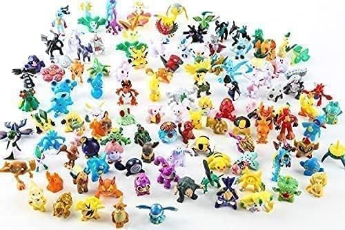 48Pcs Anime Cupcake Toppers, Cartoon Party Poke Action Figures toy Set,Anime Figurines Action FigurToys Kids Birthday Party Favors