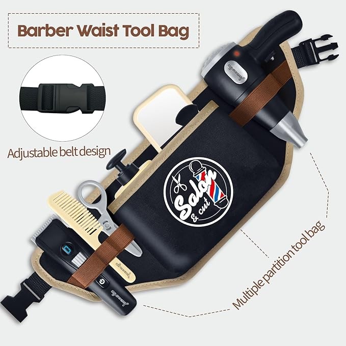 Kids Hair Salon Toys, 23 PCS Pretend Play Shaving Kit and Styling Toy Set for Boys Girls 3-5 with Blow Dryer, Wearable Beard, Razors, Scissors , Tool Bag and Stylist Shave Accessories for Role Play