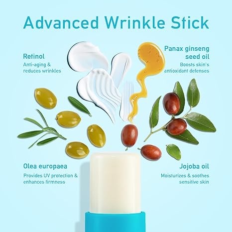 Retinol Moisturizer Stick for Face: 3 in 1 Anti Aging Hydrating Multi-Balm for Face, Eyes and Neck - Anti-Wrinkle Daily Moisturizer Stick