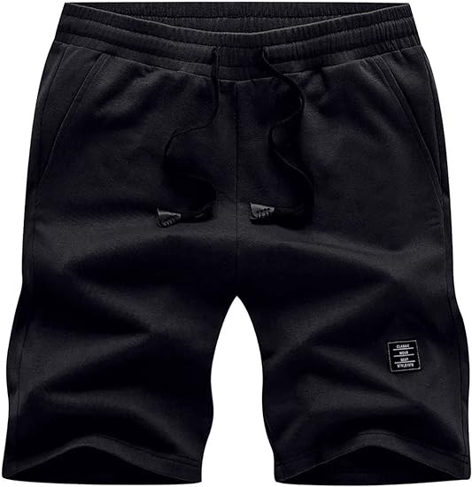 JMIERR Mens Cotton Sweat Shorts with 3 Pockets Workout Lounge Jogger Athletic Shorts 7 inch Inseam Running Shorts